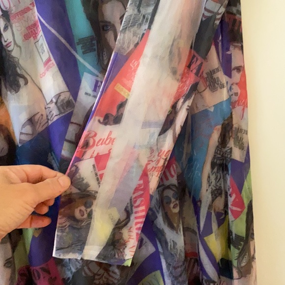 NWT Dress - 1 OF A KINDcolorful midi in a sheer fabric fashion magazines - Plus - Picture 8 of 10